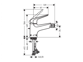 SMESITEL_DLYA_BIDE_HANSGROHE_NOVUS_71142000_MONTAZHNAYA_SKHEMA_1