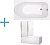 Ванна акриловая Aquanet West 130x70 + шторка Aquanet Alfa 4 NF6222-pivot