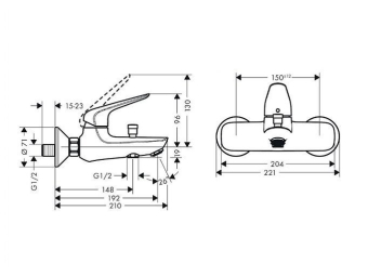 SMESITEL_DLYA_VANNY_S_DUSHEM_HANSGROHE_NOVUS_71040000_MONTAZHNAYA_SKHEMA_1