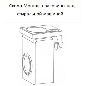 Раковина BERGG lab Марсель V52 600x500 на стиральную машину, с кронштейнами