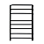 Полотенцесушитель электрический Melodia Fusion Ferrum 50x80 П8 (3-3-2) cухой ТЭН 135Вт встроенный диммер, черный матовый