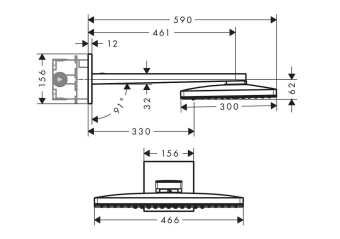 VERKHNIY_DUSH_HANSGROHE_RAINMAKER_SELECT_460_2JET_24005400_MONTAZHNAYA_SKHEMA_1