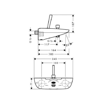 SMESITEL_DLYA_VANNY_S_DUSHEM_HANSGROHE_PURAVIDA_15472000_MONTAZHNAYA_SKHEMA_1